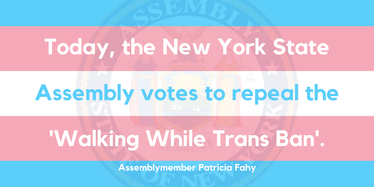 New York State Assembly to Repeal ‘Walking While Trans Ban’ Today